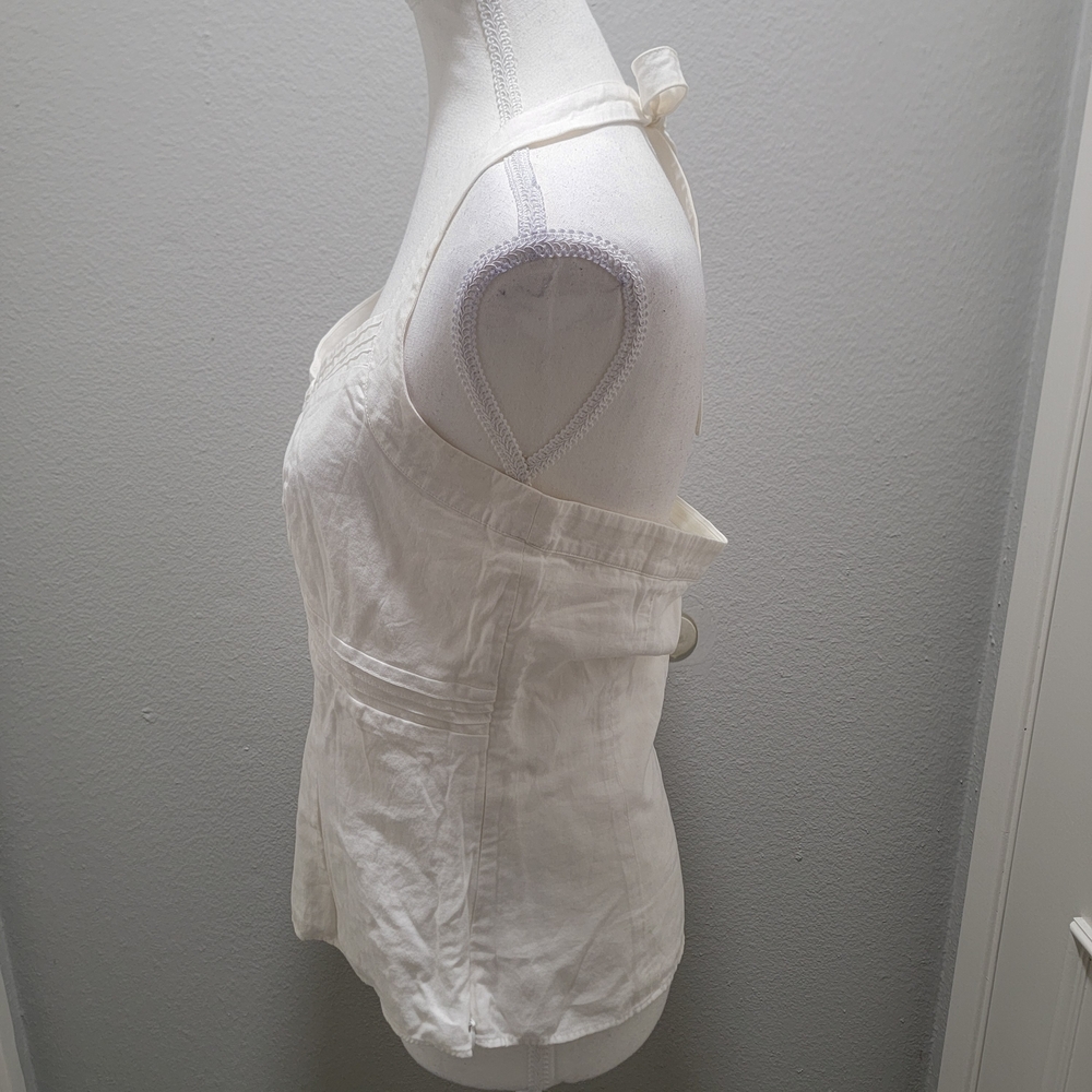 Ann Taylor White V-Neck Pintuck Cami - Picture 3 of 5